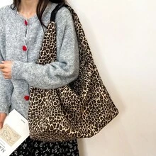 Large Capacity Adjustable Shoulder Bag, Fashionable Leopard Print Crossbody Bag, Campus Student Backpack - Multicolor - View 6