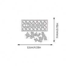 Creative Grids And Leaves Metal Cutting Dies, DIY Scrapbooking Album And Embossing Stencil, Greeting Card Making Tool, Card Paper Cutting Crafts ,Gift Card Making Template Die Cuts. - Silver - View 7