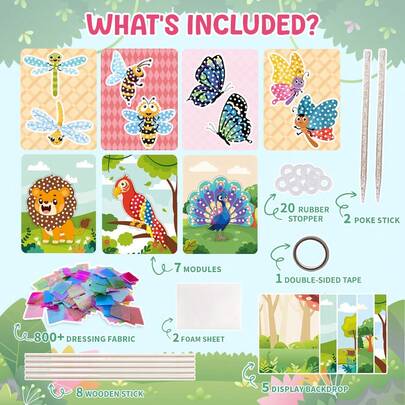 Children's Daily DIY Forest Animal Theme Poke Art Crafts