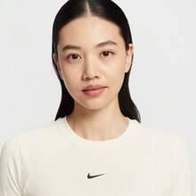 Nike Women's AS W NSW CHILL KNIT RIB LS TOP Long Sleeve T-Shirt Knitted Collarless Long TIF0237-133 - White - View 3