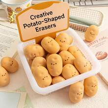 创意土豆造型橡皮擦，不留碎屑，清洁力强，可爱学生文具用品 - 彩色 - 查看 2