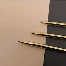 1pc Or 3pcs Gold Heart-Shaped Retractable Metal Ballpoint Pen, Elegant Creative Cute Black Ink Pen, Exquisite Writing Tool Suitable For Weddings, Engagements, Valentine's Day And Other Occasions - A - View 8