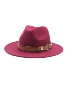 1pc Unisex Solid Color Felt Wide Brim Hat, Retro British Style Teardrop Crown Flat Brim Fedora Hat, Fashion Versatile European & American Large Head Circumference Bowler Hat, Suitable For Holidays, Gatherings, Parties, Daily Wear - MZ1460 - View 17