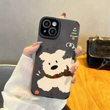 Christmas Dog Cartoon cute 2026 Happy New Year phone case suitable for  17 16 15 14 13 12 11 PRO MAX PLUS AIR New Year gifts for boyfriends, girlfriends, and family members Skin phone case - Parche para el ojo - Gamuza - Azul - Perro navideño ZNEECI - Ver 5