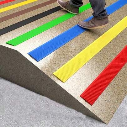 PVC Self-Adhesive Anti-Slip Stair Treads, Carpet, Floor Stickers, Waterproof Bathroom Floor Sealing Strips