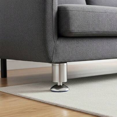 4-Piece Stainless Steel Adjustable Furniture Legs For Sofa Replacement Parts Height Adjustable From 1-7mm, Load Capacity 100kg, Suitable For Tables, Chairs, Cabinets, Sofas, Bookcases, Coffee Tables Heavy-Duty Metal Table Legs