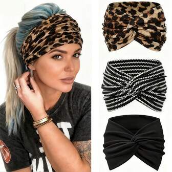 2PCSLoose Sports Headband For Women, Yoga Elastic Headband For Running, Tied Headband For Sports Hair Accessories