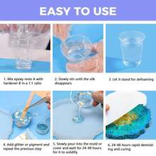 1:1 体积比环氧树脂，高光泽，抗紫外线，快速固化，适用于艺术、珠宝制作、工艺品制作 - 包含树脂和固化剂，DIY珠宝制作，合成树脂材料 - 透明 - 查看 4