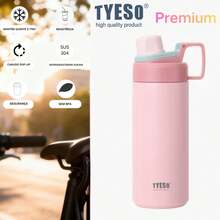 TYESO 900ML (30OZ) Vacuum Insulated Water Bottle With Carrying Handle, Iridescent Colors. Stainless Steel Coffee Cup With Straw, Thermal Bottle, Thermal Cup, 100% Leak-Proof, Keeps Temperature For 24 Hours For Hot/Cold Drinks Or 10 Hours For Hot Drinks. Suitable For Water, Iced Tea, Coffee, Smoothies And Other Beverages. An Ideal Choice For Festive Or Birthday Gifts. - Rosa - 查看 17