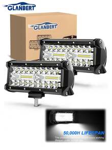 GLANBERT 6-Inch 40 LED Car Light Bar High Brightness Combination White Exterior Light, Automotive LED Combination Light Set, Dual-Head Suitable For Truck, SUV, Motorcycle, ATV - 12-60V - View 12