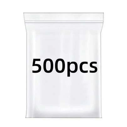 500 PCS Thick 4 Mil Clear Zip Poly Bags Plastic Reclosable Zip Seal Lock Bags Heavy-Duty Necklace Ring Coin Beads Jewelry Pill Zipper BagSnack Bag Household Items School Supplies Office Supplies Baking Supplies Storage Supplies Zip Lock Bags Assorted Sizes Sealable Plastic Bags