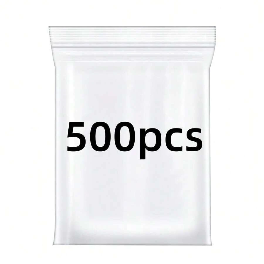 500 PCS Thick 4 Mil Clear Zip Poly Bags Plastic Reclosable Zip Seal Lock Bags Heavy-Duty Necklace Ring Coin Beads Jewelry Pill Zipper BagSnack Bag Household Items School Supplies Office Supplies Baking Supplies Storage Supplies Zip Lock Bags Assorted Sizes Sealable Plastic Bags - 白色 - 查看 1