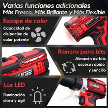 3/8'' Kit Taladro Atornillador De Impacto Inalámbrico 2 Batería - Rojo - Ver 8
