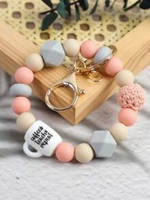 1个马卡龙撞色咖啡杯钥匙扣吊坠，咖啡杯串珠元素，实用小礼物，适合送给老师 - 彩色 - 查看 14