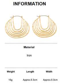 1 Pair Women's Exaggerated Fashion Elegant U-Shaped Geometric Earrings, Suitable For Daily Wear - Yellow Gold - View 8