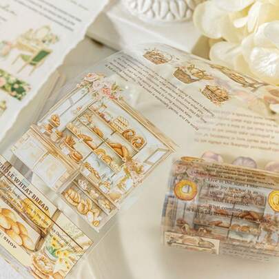 200cm/Roll, Floral And Character Patterns, Vintage Decorative Tape, Can Be Used To Decorate Phone Cases, Notebooks, Photo Albums, Postcards, Cups, Creative DIY Material Kit, Birthday Gift, Vintage-Themed Tape