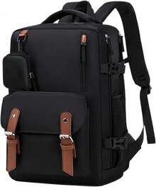 Carry On Backpack,Lightweight Travel Backpack | Computer Bookbag For School Work Women Men Girls Boys College Airplane - Black Brown - View 2