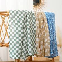 1条超柔软婴儿棉纱布襁褓毯，睡眠及旅行适用 - 彩色 - 查看 7