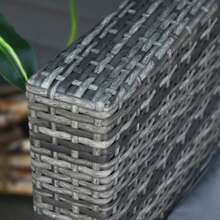 3-Seater Polyrattan Garden Sofa With Cushions, Grey, Metal And Polyester, 185 X 70 X 80 Cm, Ideal For Terrace And Balcony. - 灰色 - 查看 8