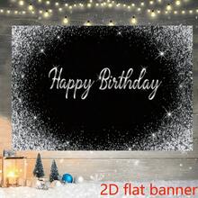 1pc Black Happy Birthday Backdrop, Reflective Silver Dot Photography Background For Birthday Party Decoration, Cake Table, Dessert Table, Photography Props - Black - View 4