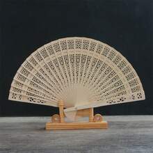 Foldable Fan, Unisex Wooden Hand Fan, Durable And Easy To Clean Material, Suitable For Wedding Gifts, Daily Life, Ramadan And Other Festivals, Keep You Cool In Summer - Multicolor - View 4