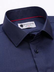 Men's Business Dress Shirts, 38% Bamboo Fiber, 62% Polyamide, Long-Sleeved, No-Iron, With A Slim Fit. Bamboo Fiber: Offers Good Moisture Absorption And Breathability, Is Comfortable To Wear And Naturally Antibacterial. It Is Wear-Resistant And Firm, Making The Shirt Less Prone To Deformation. - Màu xanh hải quân - Xem 2