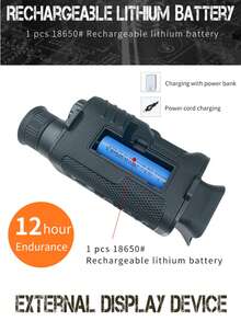 300米红外夜视单筒望远镜，8倍变焦，1080P高清，适合狩猎和露营