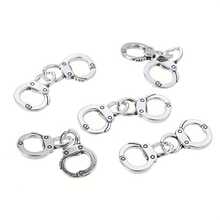 10 Pieces Antique Silver Hollow Chain Handcuff Pendant, Suitable For DIY Jewelry Making Accessories - 銀色 1 - 查看 7