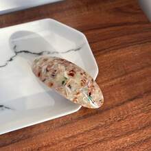 6个/3个/1个 时尚8.5厘米椭圆形大理石纹理醋酸纤维弹簧发夹，流行INS风格，适合女性和女孩 - 彩色 - 查看 8