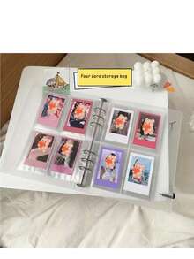 A5 Matte Loose-Leaf File Folder, 3-Inch Photo Album, Idol Fan Collection Mini Card Photo Album - Multicolor - View 14