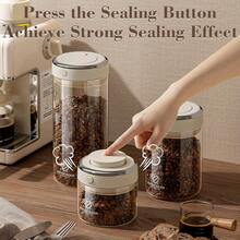 1pc Vacuum Coffee Bean Storage Canister, Providing 3 Capacity Options To Meet Different Storage Needs. One-Touch Degassing Vacuum Seal Keeps Beans Fresh & Prevents Moisture. Flip-Top Lid For Easy Open & Close. Frost & Low Temp Resistant + Detachable For Easy Cleaning. - Multicolor - View 7