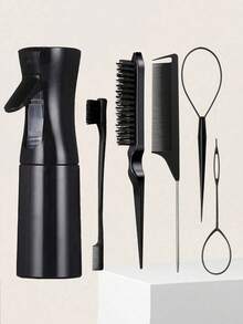 6pcs Hair Styling Set, Includes Spray Bottles, Hair Brushes, Combs, Styling Tools, Makeup, Y2K Summer Essentials, Hair Care Products And Accessories, Beauty Salon Travel Necessities, Back To School, Vacation Essentials, Women Hair Accessories, Brushes, Combs - Multicolor - View 14