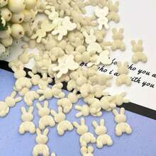 10pcs Mini Flocking Rabbits - Handmade Plush Flock Animal Beads With Fluffy Flock Coat, DIY Craft Pendants For Hair Accessories, Easter & Ramadan Gifts Suitable For DIY Crafts, Hairpins, Keychains, Scrapbooking - Multicolor - View 6