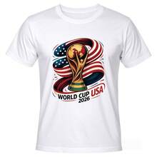 World Cup 2026 USA Flag T-Shirt USA Flag Soccer T-Shirt - White - View 1