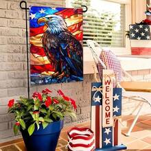1PC Remain Unique 4th Of July Patriotic Garden Flags For Outside 12x18 Double Sided, American Stars And Stripes Memorial Day God Bless The USA Sign Yard Outdoor Decor - Color 4 - 查看 3