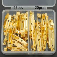 45pcs/Box DIY Brooch Making Kit, Includes 25pcs (30mm) Brooches And 20pcs (35mm) Brooches, Metal Brooch Pins With Safety Lock, Suitable For DIY Jewelry Making, Badges, Sewing And Crafting, Compatible With Beads, Buttons, Emblems - Brooch - View 9