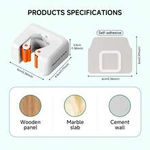 "MUST-HAVE HOOKS BUNDLE!3-Pcs Adhesive & Nail-Free Hooks - Damage-Free Solution For Hanging Everything. Perfect For Renters! Multi-Pack Decorative Hooks - Stylish & Strong Hold For Wall, Kitchen, Bathroom. - White - View 3