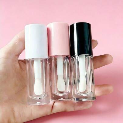 5pcs Lip Gloss Refillable Bottles With Brush, Odorless Empty Makeup Containers, Portable Packaging, Clear Lip Gloss & Lip Tint Tubes, Lipstick Sample Empty Containers - Travel Essential