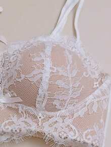 Women's White Lace Underwear, Anti-Sagging Sexy Minimalist Sexy Bra, New Bestselling Lift-Up Bra, Suitable For Flat Chest - White - View 6