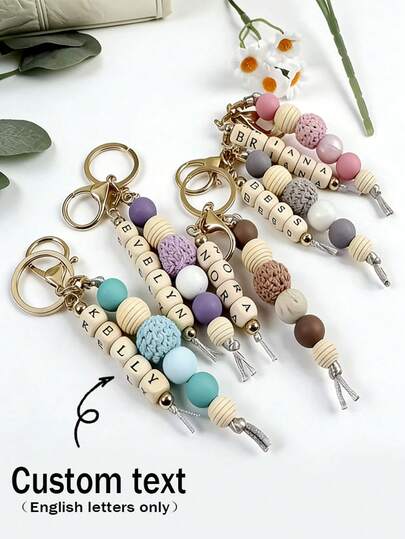 1 قطعة سلسلة مفاتيح مخصصة بالاسم، تعليقة حقيبة شخصية، هدية عيد الحب/المناسبات للأحباء