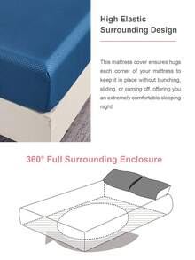 3/4pcs Microfiber Bed Sheet Set (1pc Flat Sheet + 1pc Fitted Sheet + 1/2pcs Pillowcase) Without Pillow Insert, Super Soft & Breathable Hotel Luxury Bedding, Fits 9-12 Inch Mattress, Machine Washable, Oeko-Tex Certified - Blue - View 5