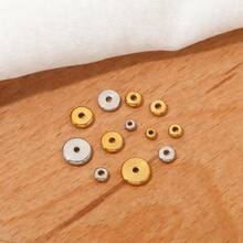 20pcs 304 Stainless Steel 18K Gold-Plated Multi-Size Spacer Beads Wheel Beads DIY Charm Jewellery Necklace Bracelet Making Accessories Women's Stainless Steel Jewellery Beads Handmade Components - Silver - View 3