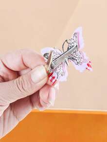 6个/套闪亮蝴蝶格子发夹，5种马卡龙色 - 红/粉/蓝/黄/绿，吸睛 - 适合女性和女孩，可为日常、校园、派对和假日装扮增添甜美活泼的气息。 - 彩色 - 查看 7