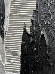 NANKAI Art Minimalist Hand Painted Thick Texture Black And White Oil Painting 10x10 Inch Large Oil Painting Home Room Decor Bedroom, Smiling Friends, Room Decor, Decorations, Coffee Bar Essentials - Clear - View 7