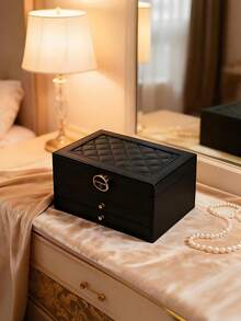 1pc 3-Tier Jewelry Storage Box, Watch Organizer, Earring Holder, Necklace Display, Bracelet Tray, Ring Storage, Large Capacity 3-Layer Jewelry Box With Lock - Kotak perhiasan - View 21