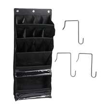 HLJ  Organizador de Zapatos sobre la Puerta Bolsa de Zapatería Colgante con 6 Bolsillos de Malla Grande para el Armario Baño Entrada de la Entrada del Dormitorio Negro130 - negro - Ver 1