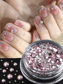 Mixed Mini Nail Rhinestones Flat Back Crystal Stones Metal Beads Pearl Butterfly Nail Art Charms Heart Jewelry Manicure - Multicolor - View 4