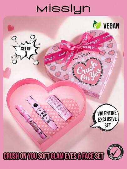  مجموعة ظلال العيون MISSLYN-Crush On You، تشمل ظلال العيون والماسكارا والأحمر السائل، ماسكارا 3 في 1 لإطالة وتكثيف الرموش، طويلة الأمد، فرشاة كبيرة، نهاية لامعة طبيعية، ملمس خفيف، صبغة عالية، قلم ظلال عيون مقاوم للماء، قلم ظلال عيون ناعم، ماركة مكياج، مناسبة للنساء والفتيات، مثالية للشتاء، موضة Y2K، مناسبة لهدايا عيد الميلاد وعيد الحب والحفلات، أساسي للحفلات، أفضل تركيبة ألوان