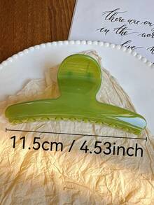 2pcs/1pc Women Green One-Piece Clip, Yellow Hibiscus Flower Clip Combo, Fashionable Hair Claw Hair Accessories, Elegant Minimalist Solid Color Hair Claws Suitable For Daily, Casual, Party, Beach, Vacation, Hairstyling, Washing Hair/Face, Makeup, Outfit Accessories, Autumn/Winter/Spring/Summer - Multicolor - View 3