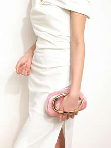 Gets Pink Acrylic Clutch Purse For Women Marbling Evening Wedding Handbags Acrylic Shell Box Purses For Party Prom Cocktail - 粉色 - 查看 9